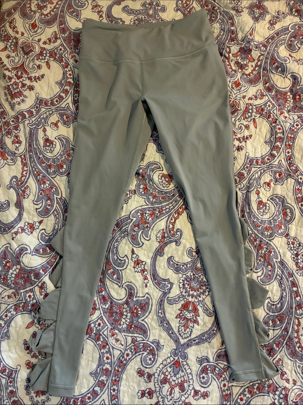Victoria's Secret Sport Sage Green High-Waist Leggings with Side Ruffle